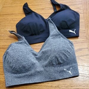 Puma Women's Black and Gray Sports Bras Set of 2